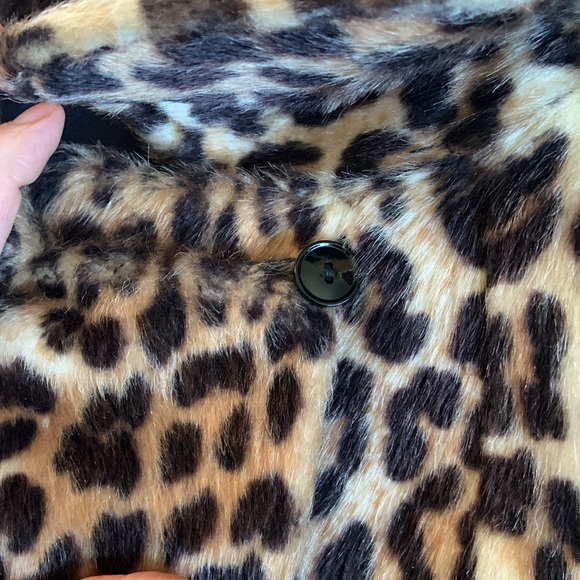 Vintage 60s Leopard Peacoat faux Fur size large 12 14 - Picture 8 of 14